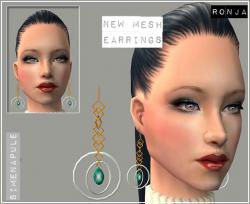 sen2earringwhitegreencircle